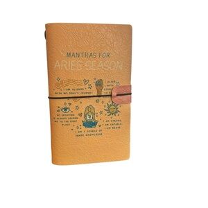 Travelers Notebook Journal Refillable Faux Leather A3 Zodiac Aries Orange